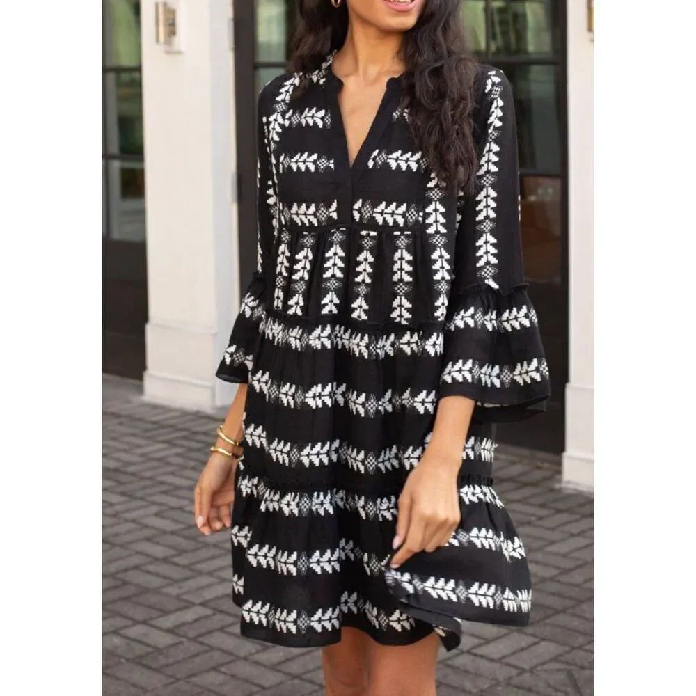 ELAN NWOT ACKLINS EMBROIDERED DRESS sz L